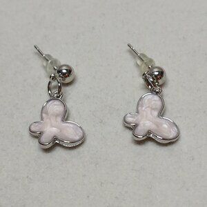 NWOT Fashion Jewelry Silver Tone Pink Butterfly Stud Earrings #1